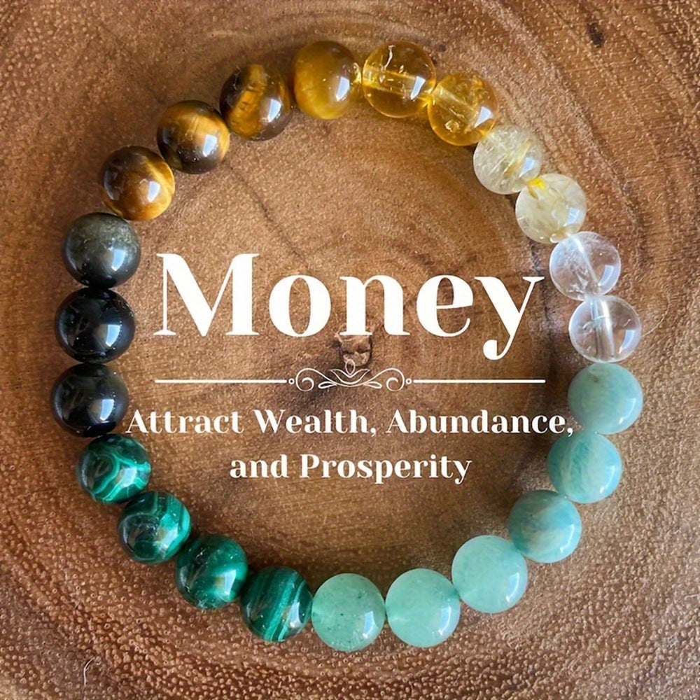 Natural Stone Crystal Bracelet – Citrine, Dongling Stone & Malachite (Unisex) What Else You Got?