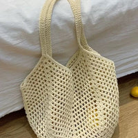 Woven Straw Tote Bag – Lightweight Beach & Summer Shoulder Bag for Travel