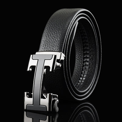 Men's Automatic Buckle Leather Belt – First-Layer Cowhide