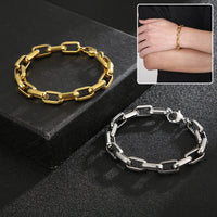 Men's Titanium Steel Hip-Hop Geometric Bracelet - Stylish & Durable Christian Jewelry