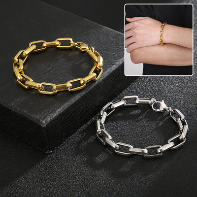 Men's Titanium Steel Hip-Hop Geometric Bracelet - Stylish & Durable Christian Jewelry