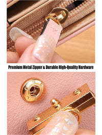 Leaf Hollow-Out Long Wallet Clutch – Wristlet Handbag with Card Slots for Women