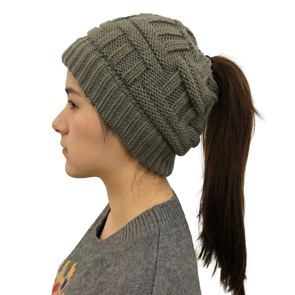 Soft Knit Ponytail Winter Hat for Women – Warm Wool Beanie with Stretch Fit & Hair-Friendly Opening What Else You Got?
