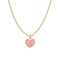Fashion Color Zodiac Peach Heart Alloy Necklace