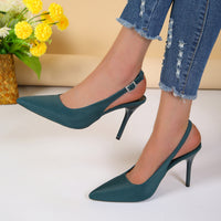 Elegant Women's Pointed Toe Stiletto Sandals – Chic Summer Heels in Black & Blue
