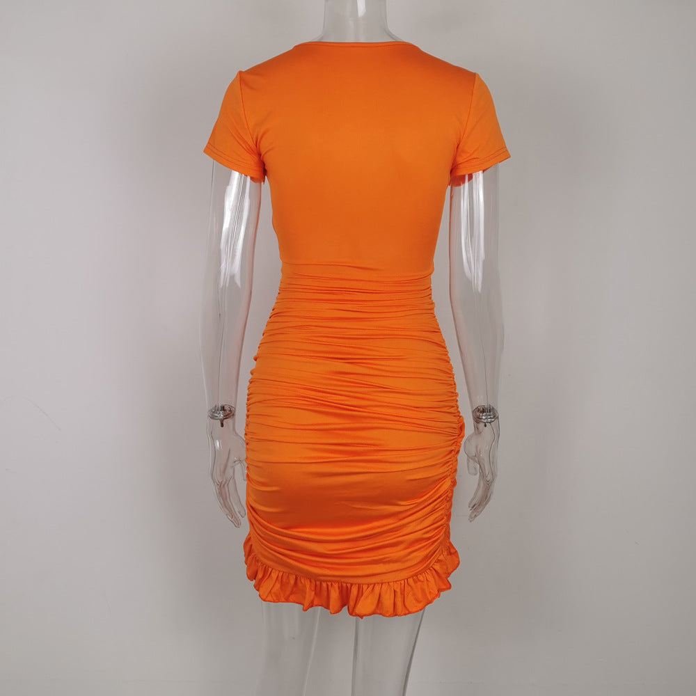 Short sleeve fluorescent lace dress What Else You Got?
