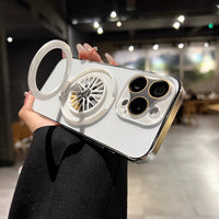 Divine Protection: Frosted Magnetic Rotating Phone Case for iPhone