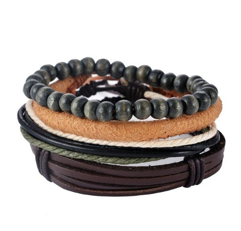 Hand‑Woven Leather Multilayer Bracelet – Vintage Punk Wrap Beads for Men & Women What Else You Got?