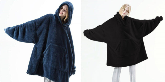 Oversized Wearable Blanket Hoodie – Double-Sided Fleece Sweatshirt with Big Pocket What Else You Got?