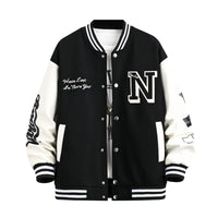 Men’s Stylish Letter-Print Baseball Jacket – INS-Inspired Casual Coat for Spring & Autumn