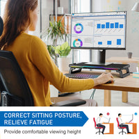 RGB Laptop Stand with Neck Support & Cooling – Adjustable Monitor Riser with USB Hub