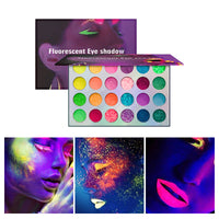 UV Glow Eyeshadow Palette – 24 Neon Colors for Blacklight Parties & Festivals