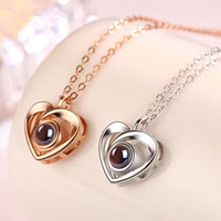Eternal Love Keepsake: S925 Sterling Silver Heart Photo Projection Necklace - Perfect Romantic Gift for Her
