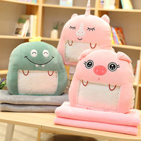 Cozy Winter Hand Warmer Pillow with Blanket & Phone Holder – Cute Animal Cushion for Cold Days