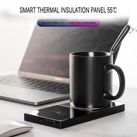 Mug Warmer & Wireless Phone Charger – 2-in-1 Heated Desk Coaster