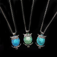 Glow-in-the-Dark Owl Necklace – Hollow Zinc Alloy Pendant with 45 cm Chain