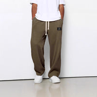 Cozy & Stylish Waffle Knit Men's Casual Pants with Drawstring & Pockets - Breathable, Loose Fit Trousers for All-Day Comfort