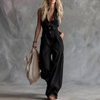 Elegant & Modest Women's Casual V-Neck Jumpsuit - Perfect for Everyday Wear