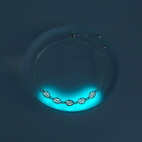 Glow-in-the-Dark Silver Leaf Copper Bracelet – Luminous Minimalist Jewelry for Women & Men