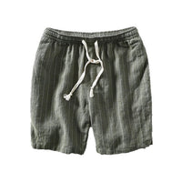 Men's Lightweight Summer Cropped Pants - Breathable Striped Shorts for Warm Weather (Available in Sizes S-6XL)