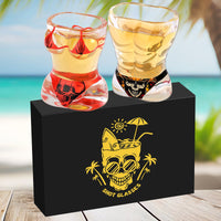 Skull Wine Glasses Set - Bold Gothic Barware Gift for Any Occasion