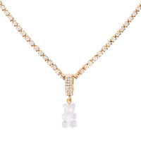 Y2K Rhinestone Bear Necklace – Kawaii Cartoon Statement Jewelry