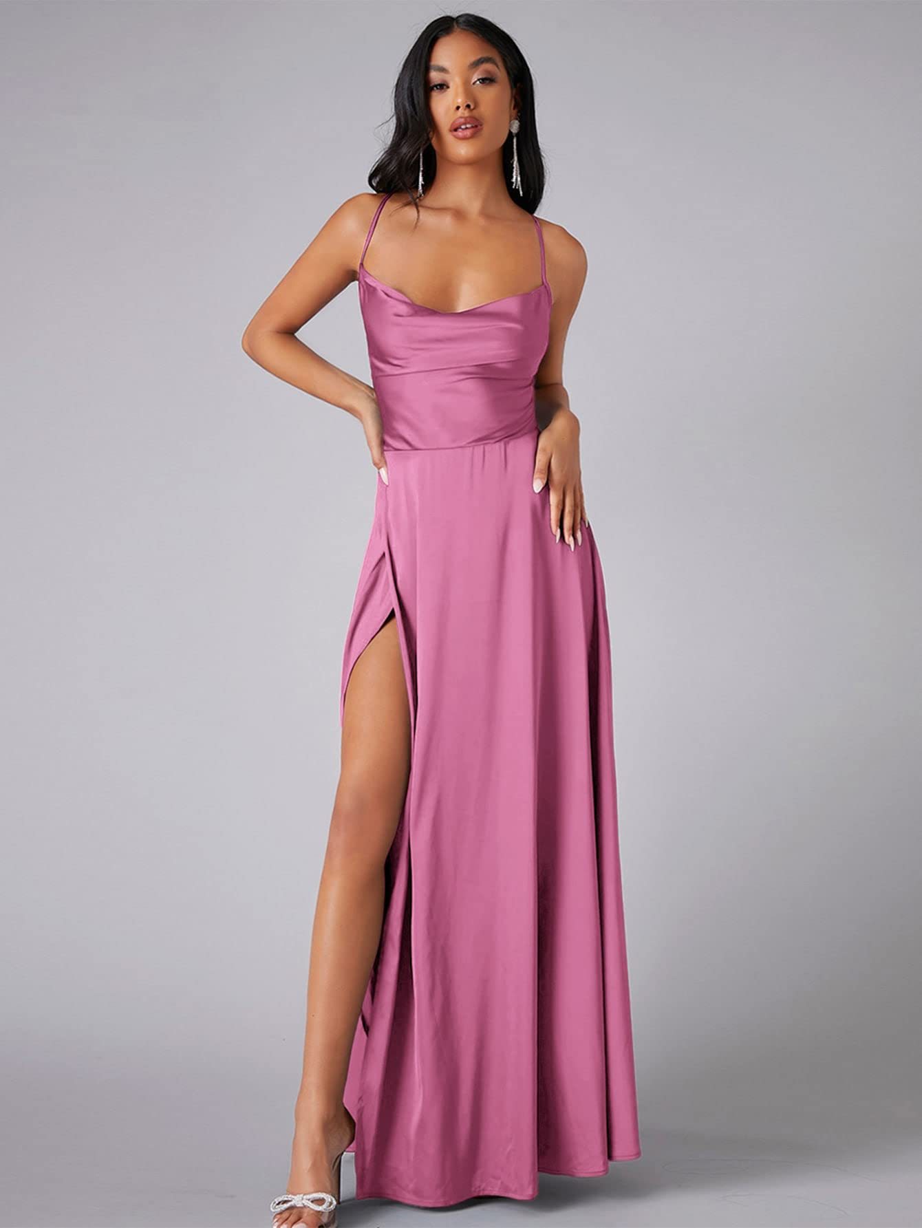 Summer Sexy Slimming Backless Strap Long Split Dress Women's Fashion High Waist Belted Gown V-neck What Else You Got?
