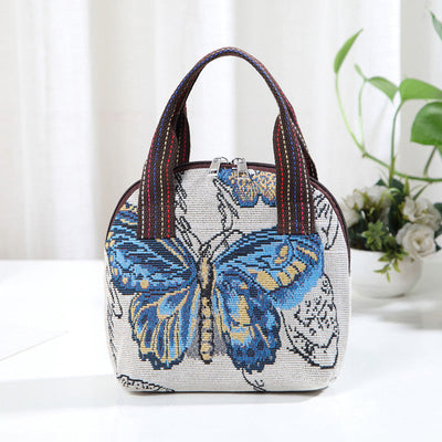 Jacquard Elephant Pattern Tote Bag – Artistic Shell-Shape Shoulder Bag
