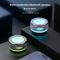 Mini Bone Conduction Bluetooth Speaker – RGB Lights, Magnetic Vibration & Waterproof Design