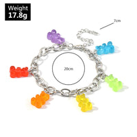 Y2K Gummy Bear Charm Bracelet – Candy Bear Pendant Jewelry