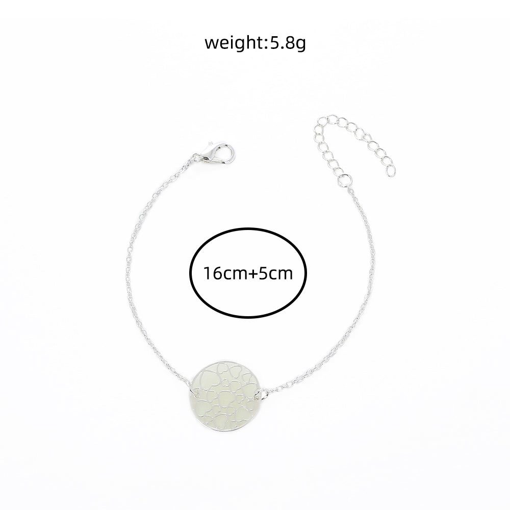 Silver Round Heart Texture glow-in-the-dark bracelet What Else You Got?