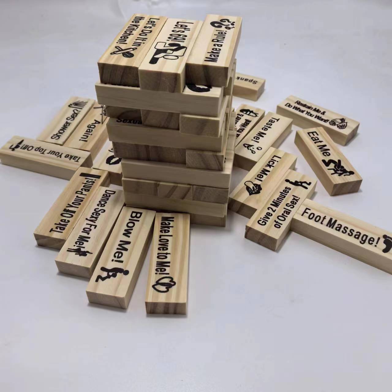 Couple Game Night Intimacy Block Tower Jenga Game Valentine Tumbling Tower Stacking Blocks Game Party Interactive Games 18 What Else You Got?