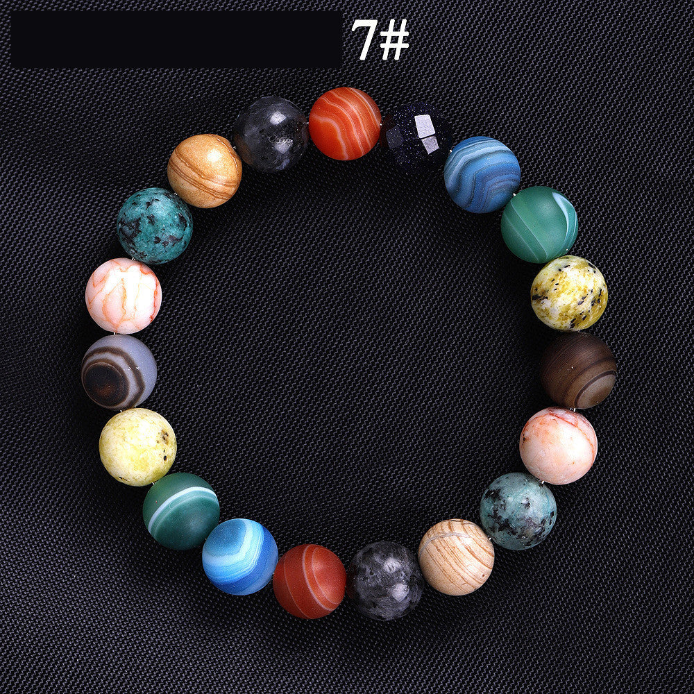 Solar System Planet Bracelet – Natural Stone Chakra Mala Bead Bracelet (Unisex, Handmade) What Else You Got?