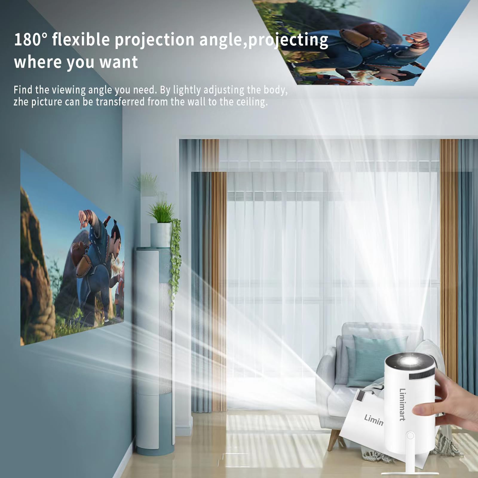 Mini Smart Projector – Portable 130” HD Display | Auto Keystone, WiFi, Bluetooth | Perfect for Bedroom Movie Nights What Else You Got?