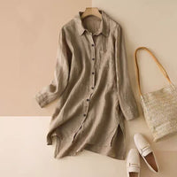 Effortless Summer Style: Women's Breathable Cotton-Linen Artistic Shirt