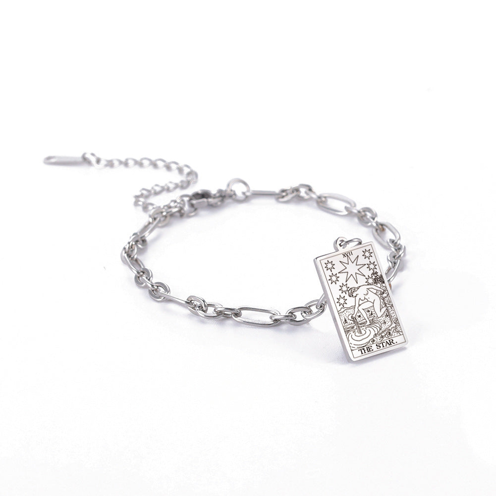 12 Tarot Card Charm Bracelet – Mystical Long Oval Link Chain Fashion Jewelry for Women What Else You Got?