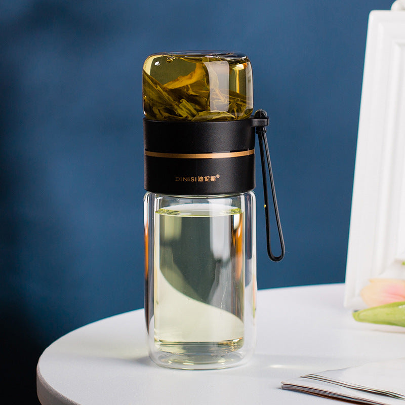 Glass Water Bottle With Tea Infuser Filter Tea Separation Double Wall Glass Bottle Leakproof Water Bottle What Else You Got?