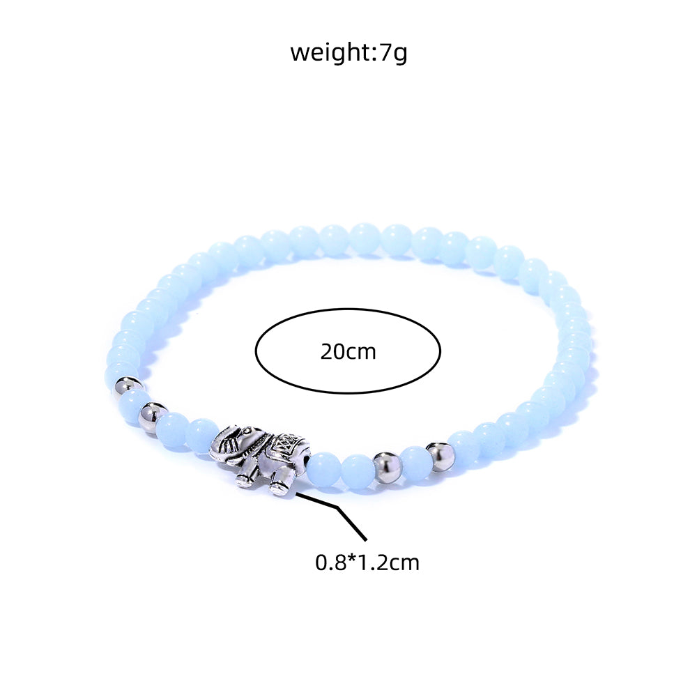 Vintage Elephant Luminous Bead Bracelet – Glow‑in‑the‑Dark Charm Bracelet (Unisex) What Else You Got?