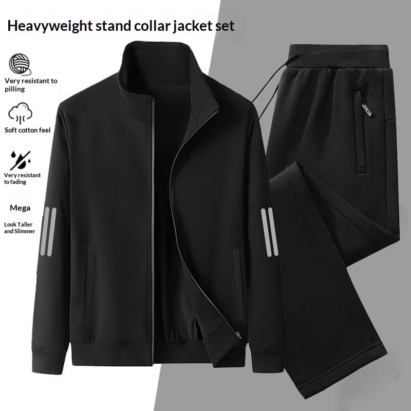 Casual Cardigan Hoodie Stand-up Collar Jacket And Pants Set What Else You Got?