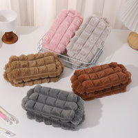 Plush Pencil Case – Soft Korean-Style Stationery Pouch for Students & Artists