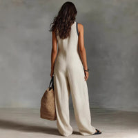 Women's Effortless Linen-Blend Jumpsuit – Summer’s Simplest Style