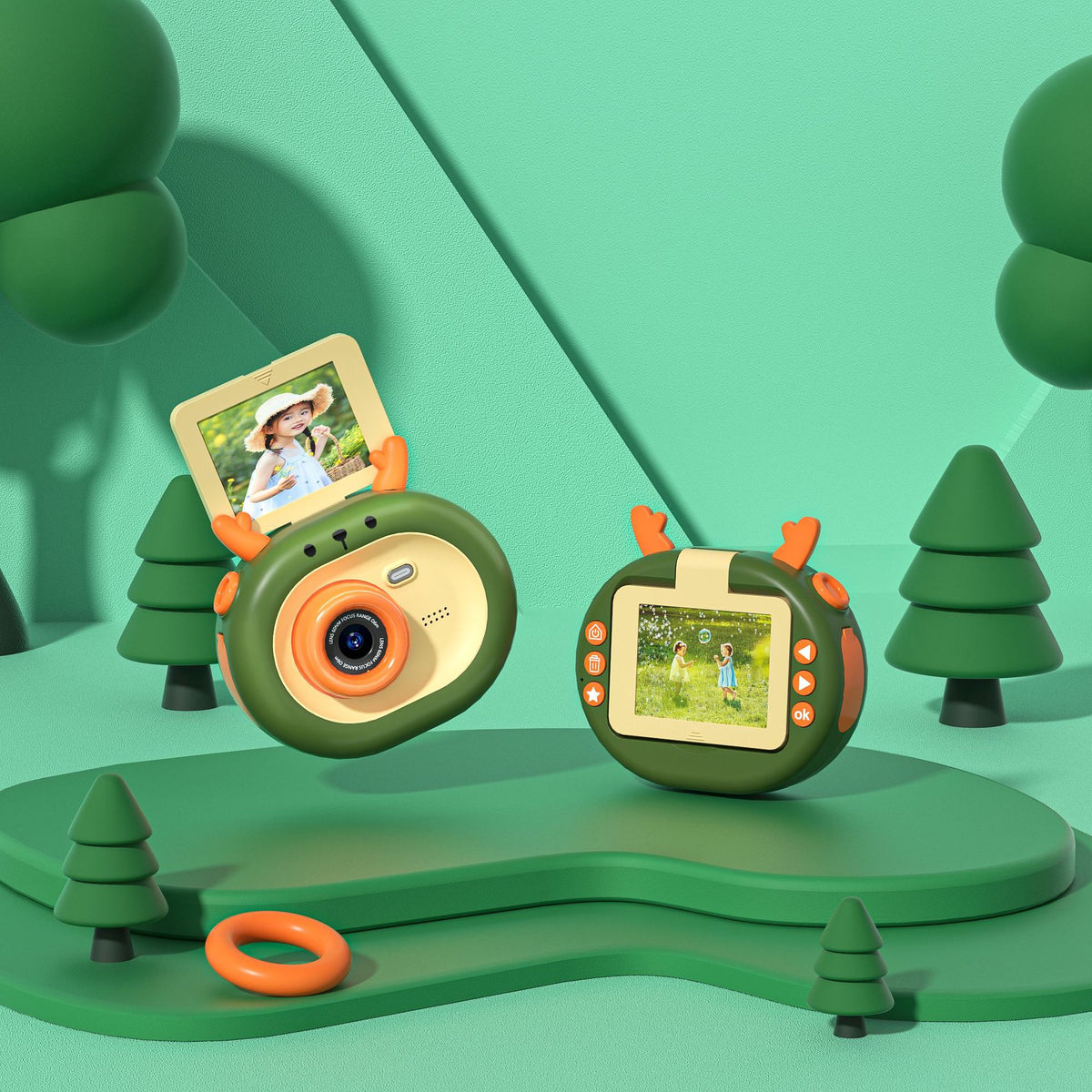 Kids' HD Digital Camera with 180° Flip Screen, Games & Filters - Perfect First Camera
