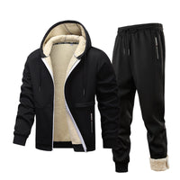 Men’s Cozy Fleece Hoodie & Jacket Set – Warm Casual Wear for Everyday & Outdoor