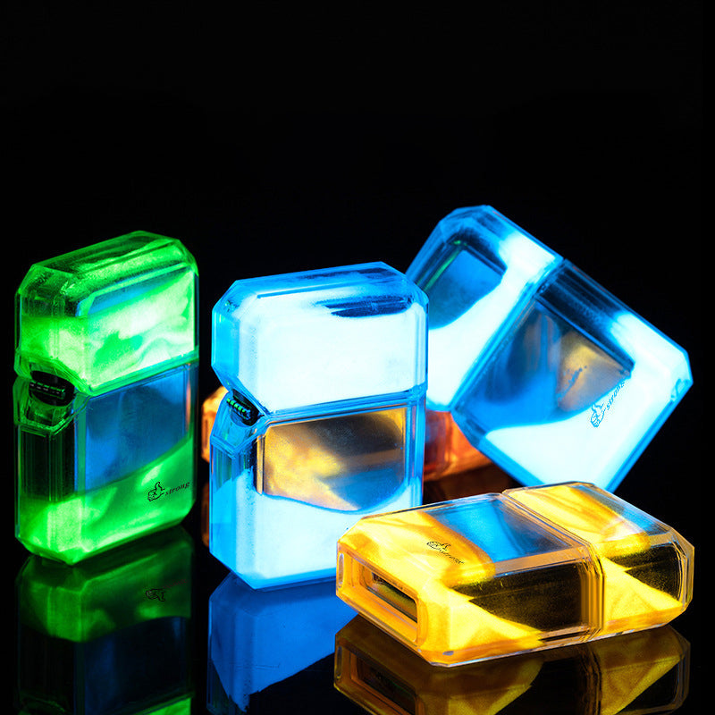 Luminous Quicksand Windproof Butane Lighter – Metal Glow‑Effect Flame Lighter What Else You Got?