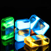 Glowing Quicksand Windproof Butane Lighter – Metal EDC Lighter with Light Effect