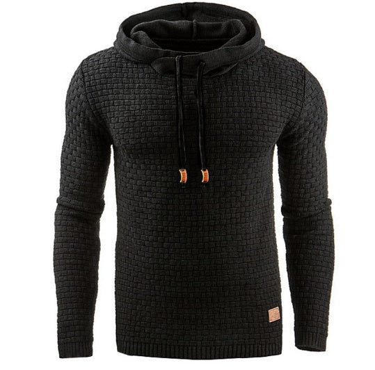 Men's Jacquard Sweater Long-sleeved Hoodie Warm Color Hooded Sweatshirt Jacket What Else You Got?