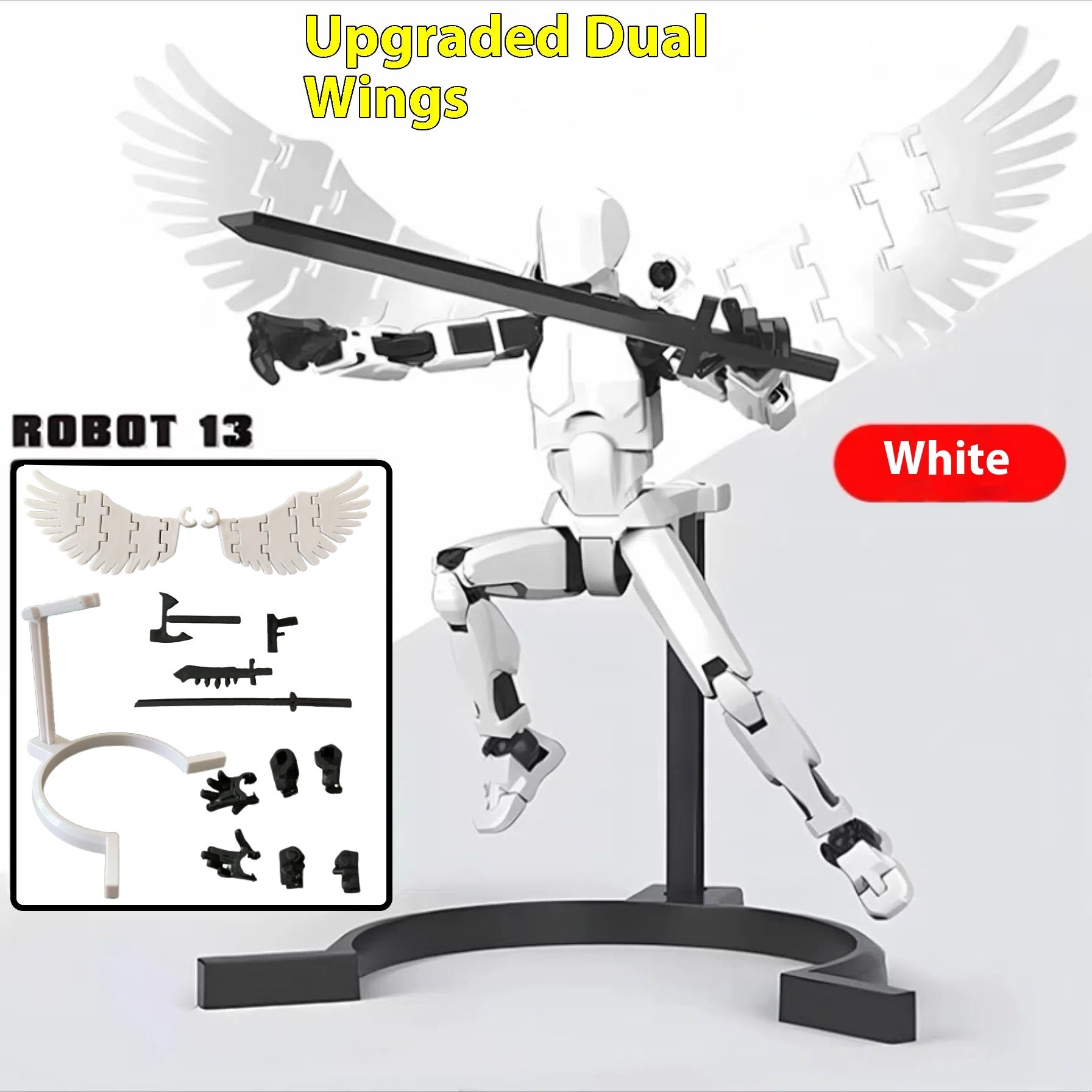 Multi‑Jointed Shapeshift Robot Figure – 3D‑Printed Movable Action Model with Weapons & Accessories What Else You Got?