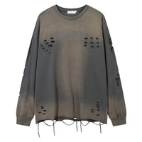 Vintage-Washed Embroidered Letter Streetwear Tee – Loose Fit, 100% Cotton – Casual & Comfortable