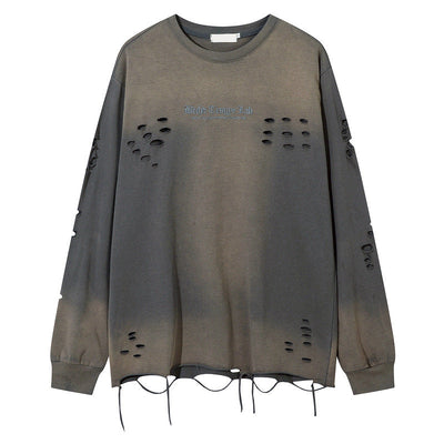Vintage-Washed Embroidered Letter Streetwear Tee – Loose Fit, 100% Cotton – Casual & Comfortable