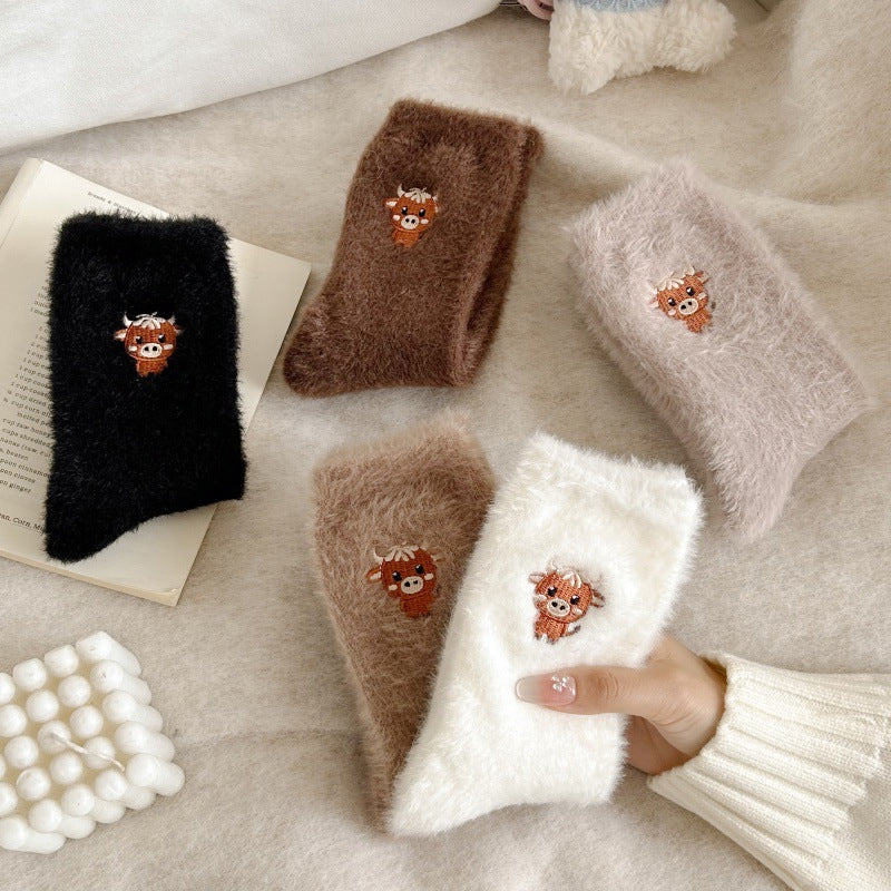 Fleece-lined Thickened Warm Thick Socks Women's Mid-calf Socks Autumn And Winter What Else You Got?